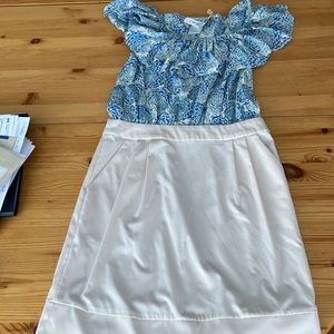 Paul & Joe Paris silk dress with blue floral pattern